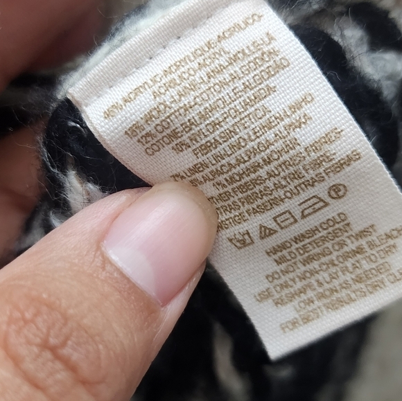 Free People Wool Blend Open Knit Aztec Boho Print Crewneck Pullover XS White - Picture 11 of 11